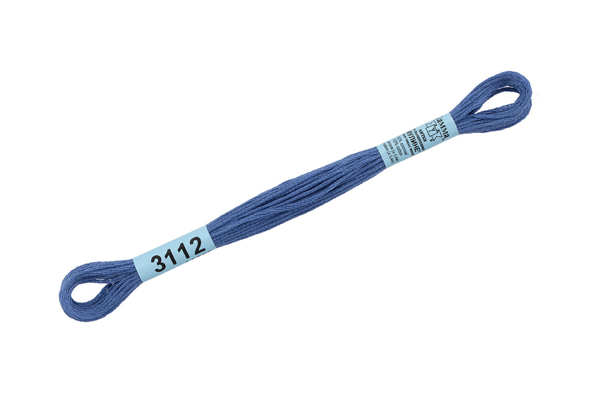 Нитки для вышивания " Gamma" мулине ( 3071- 3172 ) 100% хлопок 8 м №3112 св. св. синий