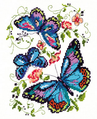 Чудесная Игла 42-03 Синие бабочки 15х18 см