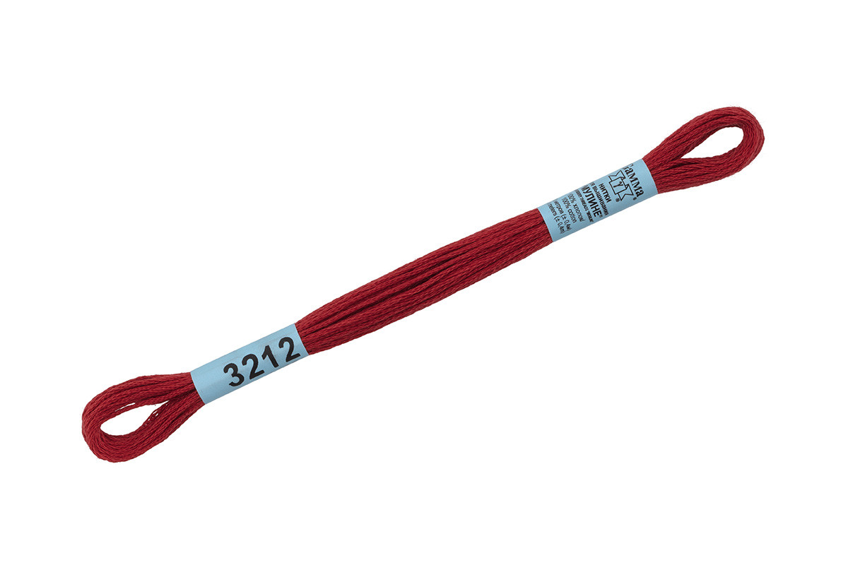 Нитки для вышивания " Gamma" мулине ( 3173- 6115 ) 100% хлопок 8 м №3212 св. бордовый