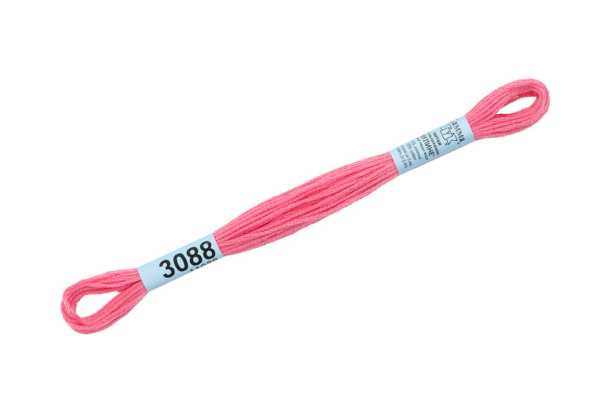 Нитки для вышивания " Gamma" мулине ( 3071- 3172 ) 100% хлопок 8 м №3088 розовый
