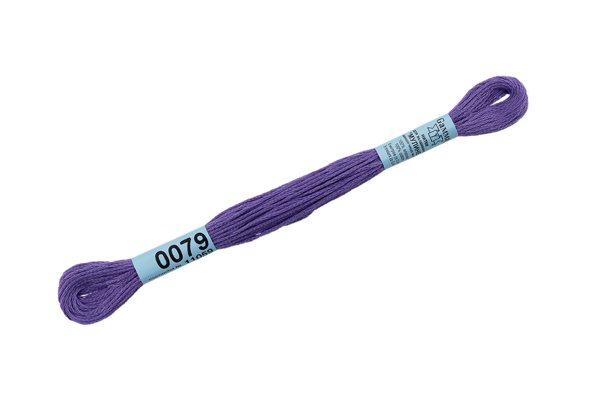 Нитки для вышивания " Gamma" мулине ( 0001- 0206 ) 100% хлопок 8 м №0079 фиолетовый