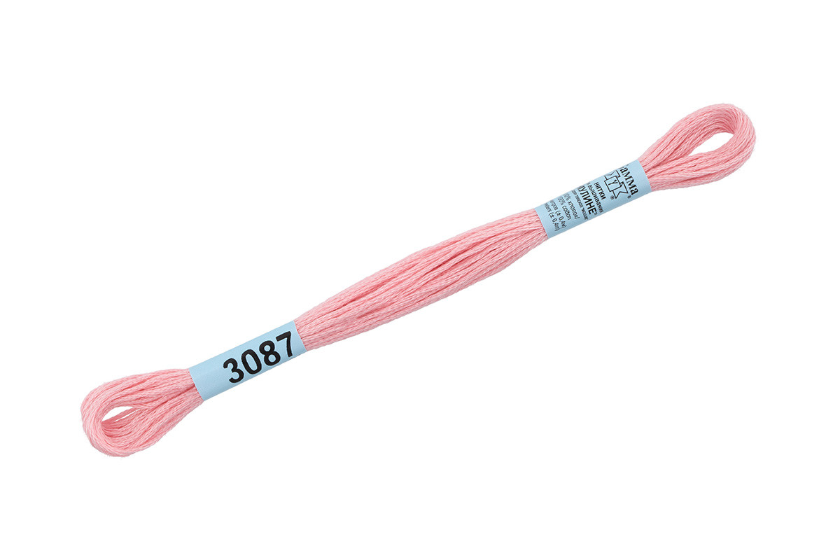 Нитки для вышивания " Gamma" мулине ( 3071- 3172 ) 100% хлопок 8 м №3087 св. розовый