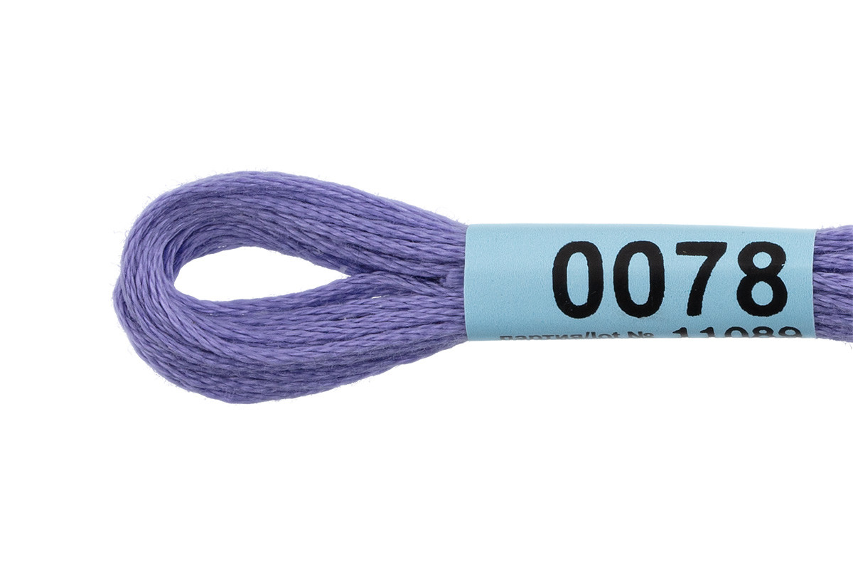 Нитки для вышивания " Gamma" мулине ( 0001- 0206 ) 100% хлопок 8 м №0078 св. фиолетовый