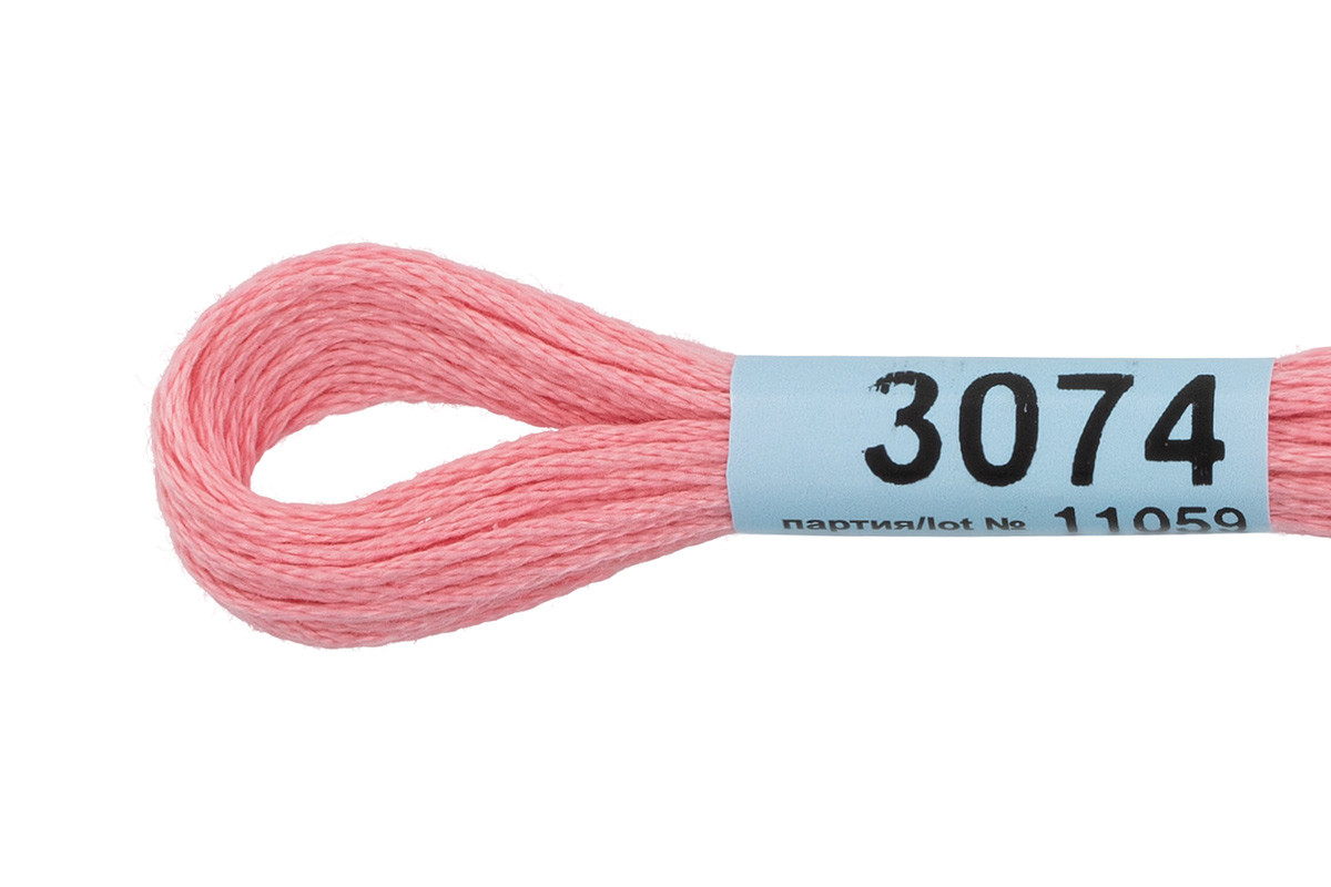 Нитки для вышивания " Gamma" мулине ( 3071- 3172 ) 100% хлопок 8 м №3074 розовый