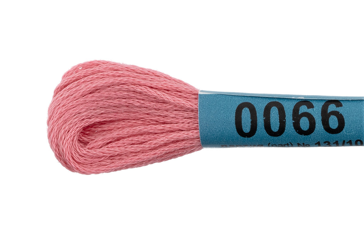 Нитки для вышивания " Gamma" мулине ( 0001- 0206 ) 100% хлопок 8 м №0066 св. розовый