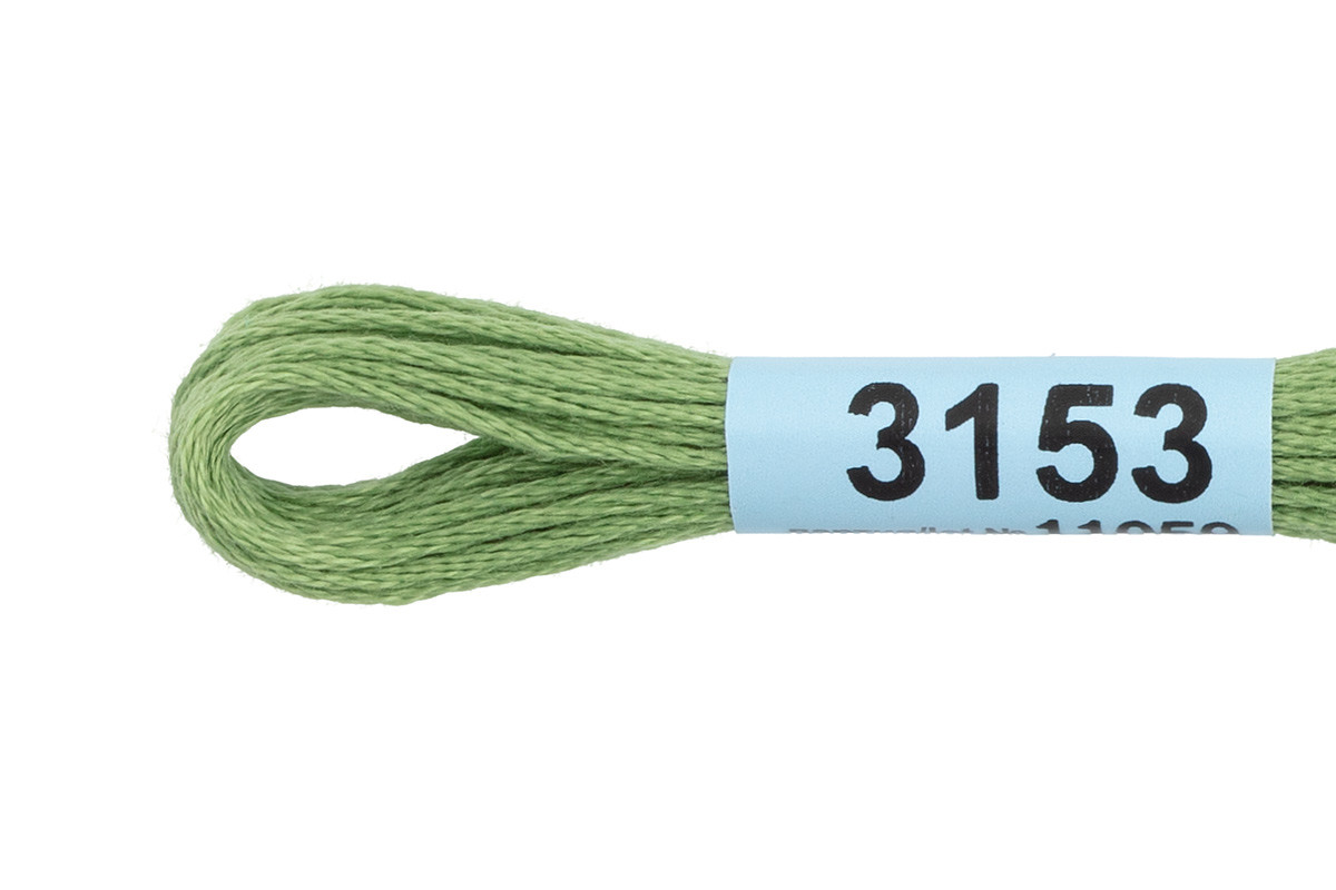 Нитки для вышивания " Gamma" мулине ( 3071- 3172 ) 100% хлопок 8 м №3153 св. зеленый