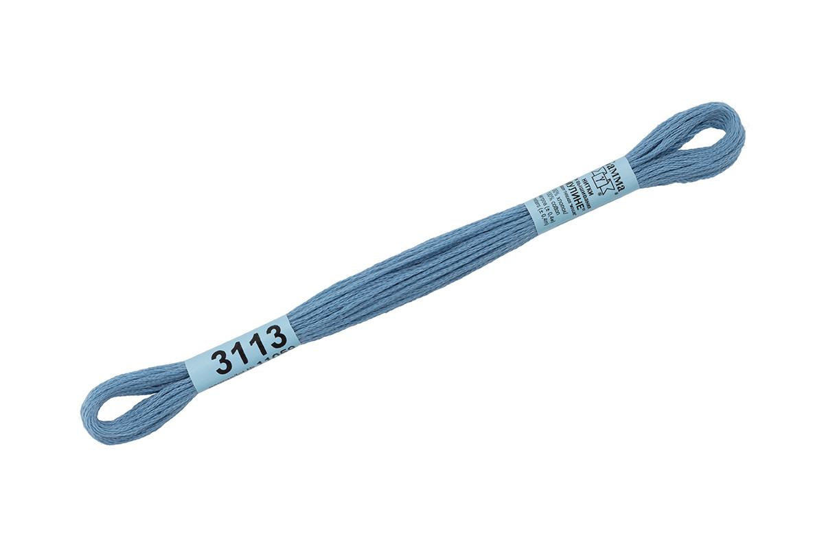 Нитки для вышивания " Gamma" мулине ( 3071- 3172 ) 100% хлопок 8 м №3113 голубой