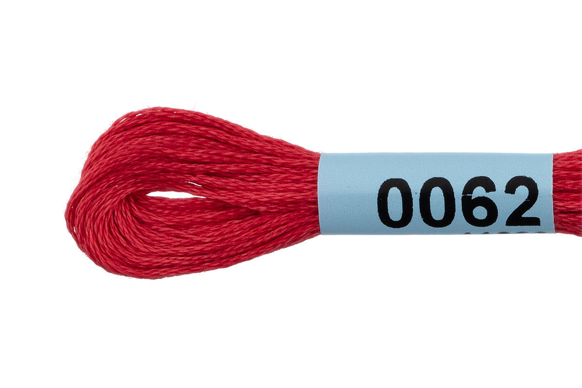Нитки для вышивания " Gamma" мулине ( 0001- 0206 ) 100% хлопок 8 м №0062 красный