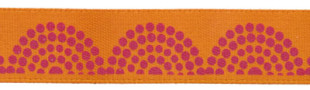 Лента атласная 12 мм с рисунком фасовка 3 м D9/023 сиреневый/оранжевый