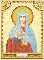 Схема для вышивки иконы бисером на холсте «Святая Евгения»
