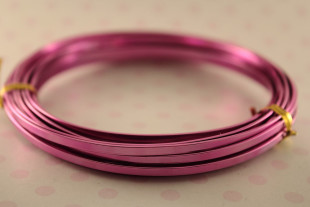 Проволока для плетения плоская 2 мм 5 м №05 фуксия