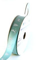 Лента атласная 12 мм с рисунком фасовка 3 м P 10 056/001 серо-зеленый/белый