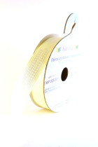 Лента атласная 12 мм с рисунком фасовка 3 м P 009/001 св.желтый/белый