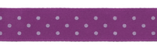 Лента атласная 12 мм с рисунком фасовка 3 м D 046/001 лиловый/белый
