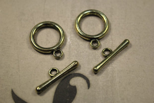 " Zlatka" Замок- тогл MFT- 03 15 мм 5 шт под бронзу