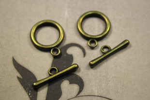 " Zlatka" Замок- тогл MFT- 03 15 мм 5 шт под т. бронзу