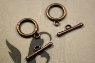 " Zlatka" Замок- тогл MFT- 03 15 мм 5 шт под медь