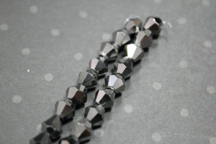 Бусины стеклянные "Zlatka" GBA-02 стекло 22 шт на нити №34 серебристый металлик