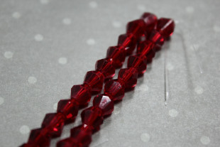 Бусины стеклянные "Zlatka" GBA-02 стекло 22 шт на нити №08 красный