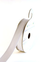 Лента атласная 12 мм с рисунком фасовка 3 м P 059/001 серый/белый