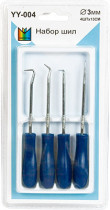 Micron Набор шил YY-004 в блистере 4шт. с пластиковой ручкой