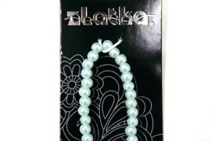 Бусины стеклянные "Zlatka" GBP-05 12 мм 34 шт на нити стекло №15 голубой