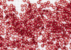 Бисер Япония MIYUKI Seed Beads 15/0 5г 0011 рубин серебряная линия внутри