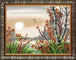 Рисунок на ткани для вышивки бисером  К-3124 Осень. Триптих 1