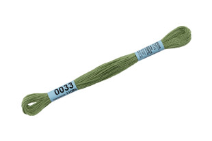 Нитки для вышивания " Gamma" мулине ( 0001- 0206 ) 100% хлопок 8 м №0033 св. зеленый