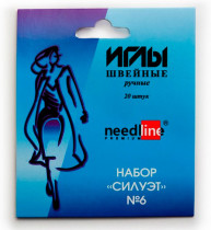 Иглы для шитья ручные ИЗ- 200906 Набор для шитья №6 " Силуэт" 20 шт. в конверте P