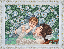 Рисунок на ткани для вышивки бисером  К-3038 Мамина радость