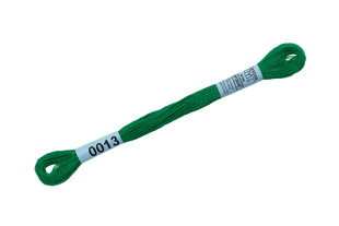 Нитки для вышивания " Gamma" мулине ( 0001- 0206 ) 100% хлопок 8 м №0013 изумрудный