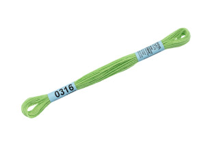Нитки для вышивания " Gamma" мулине ( 0207- 0819 ) 100% хлопок 8 м №0316 салатовый