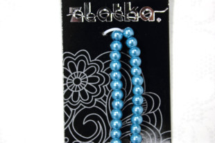 Бусины стеклянные "Zlatka" GBP- 06 14 мм 30 шт на нити стекло №16 синий