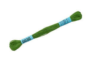 Нитки для вышивания " Gamma" мулине ( 0001- 0206 ) 100% хлопок 8 м №0030 травяной