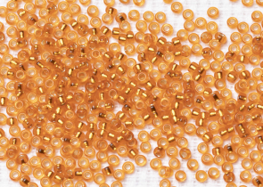 Бисер Япония MIYUKI Seed Beads 15/0 5г 1625 окрашенный светло-апельсин полуматовый серебряная линия внутри
