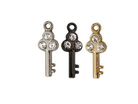 "BLITZ" PPT037 Кулон для бижутерии 6 х 18 мм №06 черный никель (прозрачный)