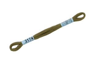 Нитки для вышивания " Gamma" мулине ( 3173- 6115 ) 100% хлопок 8 м №3174 хаки