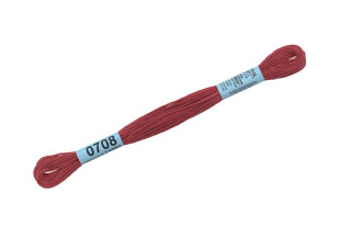 Нитки для вышивания " Gamma" мулине ( 0207- 0819 ) 100% хлопок 8 м №0708 св- бордовый