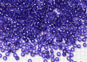 Бисер Япония MIYUKI Seed Beads 15/0 5г 1446 окрашенный красный фиолетовый серебряная линия внутри