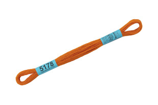 Нитки для вышивания " Gamma" мулине ( 3173- 6115 ) 100% хлопок 8 м №5178 оранжевый