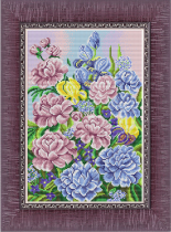 Рисунок на ткани для вышивки бисером  К-3134 Пышный букет