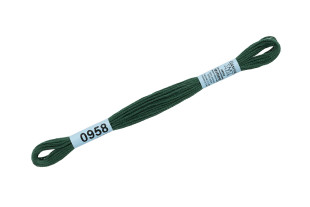 Нитки для вышивания " Gamma" мулине ( 0820- 3070 ) 100% хлопок 8 м №0958 т. сер- зеленый