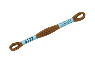 Нитки для вышивания " Gamma" мулине ( 3173- 6115 ) 100% хлопок 8 м №3177 коричневый- хаки