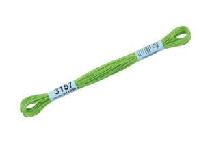 Нитки для вышивания " Gamma" мулине ( 3071- 3172 ) 100% хлопок 8 м №3157 салатовый