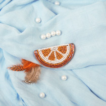 " Klart" набор для вышивания 10- 002 " Брошь. Долька апельсина" 