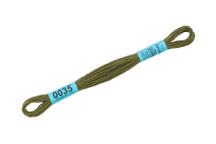 Нитки для вышивания " Gamma" мулине ( 0001- 0206 ) 100% хлопок 8 м №0035 хаки
