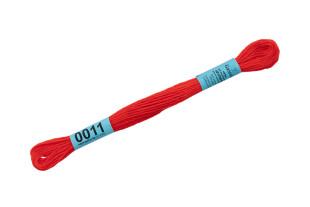 Нитки для вышивания " Gamma" мулине ( 0001- 0206 ) 100% хлопок 8 м №0011 оранжево- красный