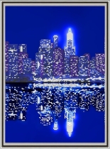 Рисунок на ткани для вышивки бисером  М-002-ш Ч3 Ночной город