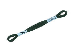 Нитки для вышивания " Gamma" мулине ( 0820- 3070 ) 100% хлопок 8 м №0960 т. зеленый